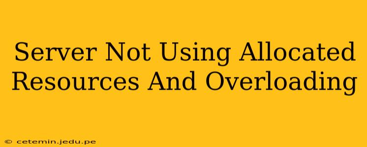 Server Not Using Allocated Resources And Overloading