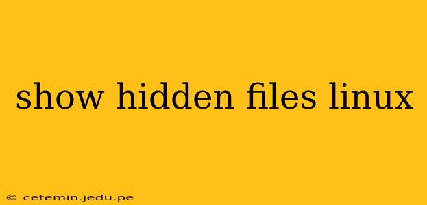 show hidden files linux