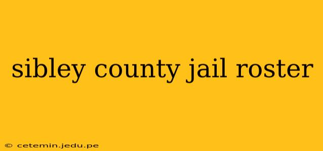 sibley county jail roster