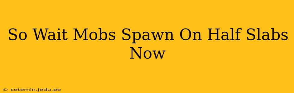 So Wait Mobs Spawn On Half Slabs Now