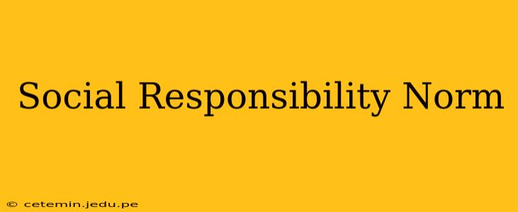 Social Responsibility Norm