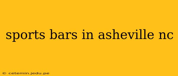 sports bars in asheville nc