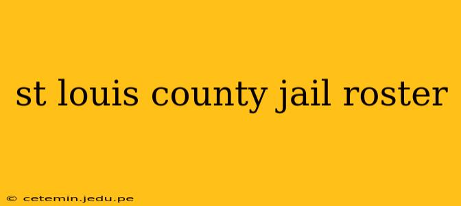 st louis county jail roster