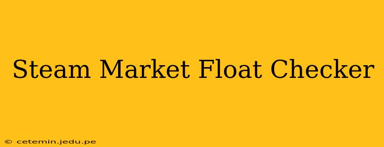 Steam Market Float Checker