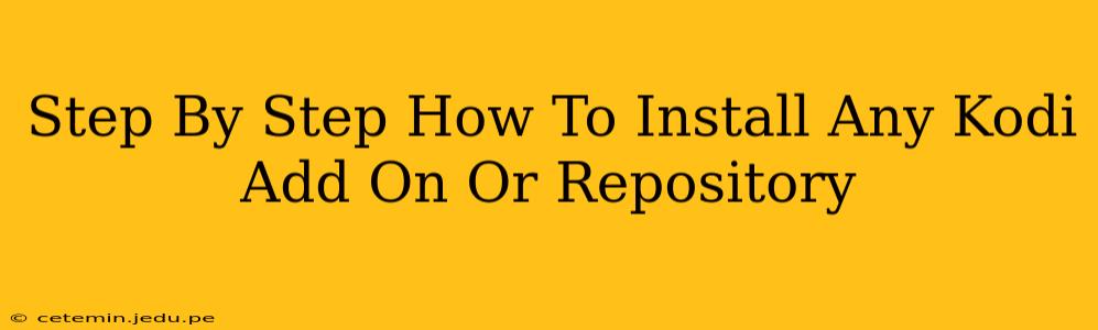 Step By Step How To Install Any Kodi Add On Or Repository