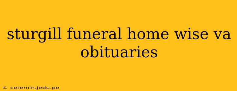 sturgill funeral home wise va obituaries