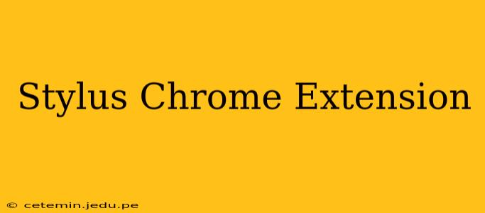 Stylus Chrome Extension