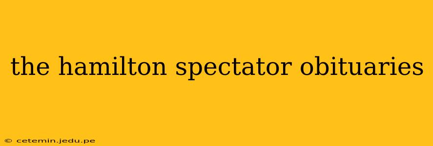 the hamilton spectator obituaries