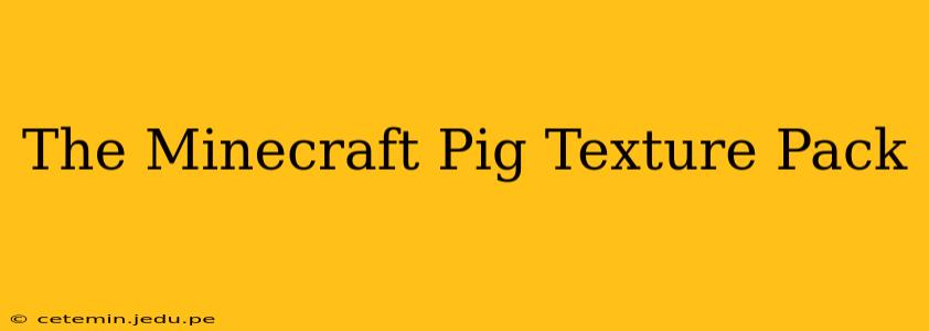 The Minecraft Pig Texture Pack