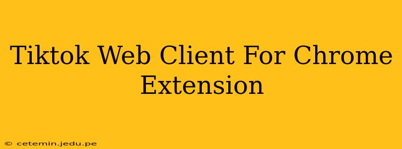 Tiktok Web Client For Chrome Extension