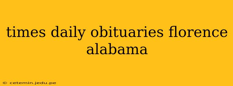 times daily obituaries florence alabama