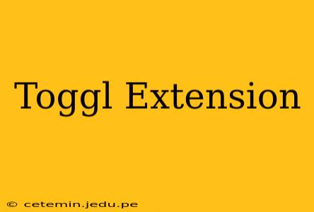 Toggl Extension