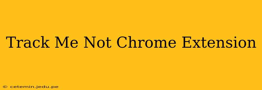Track Me Not Chrome Extension