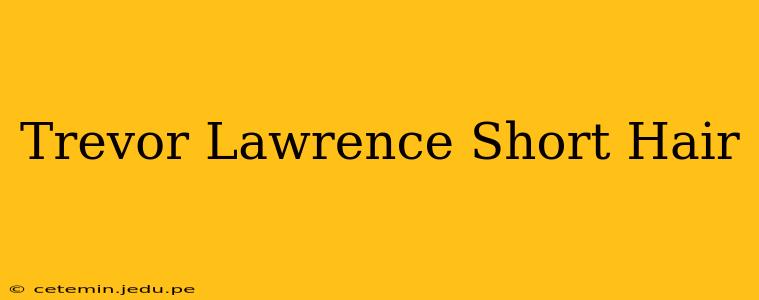 Trevor Lawrence Short Hair