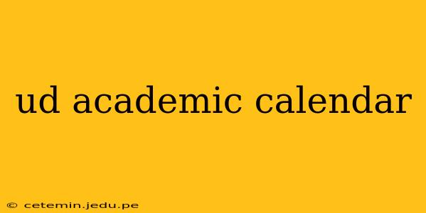 ud academic calendar