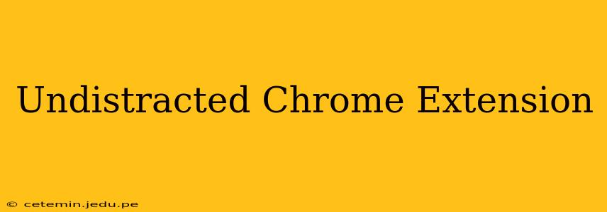 Undistracted Chrome Extension