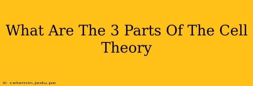 What Are The 3 Parts Of The Cell Theory