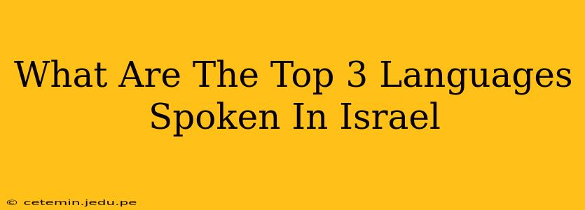 What Are The Top 3 Languages Spoken In Israel