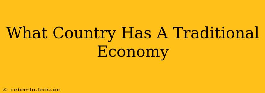 What Country Has A Traditional Economy