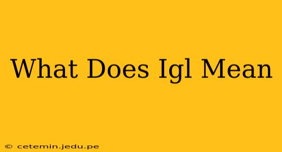 What Does Igl Mean