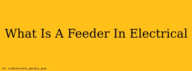 What Is A Feeder In Electrical