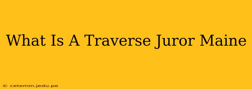 What Is A Traverse Juror Maine
