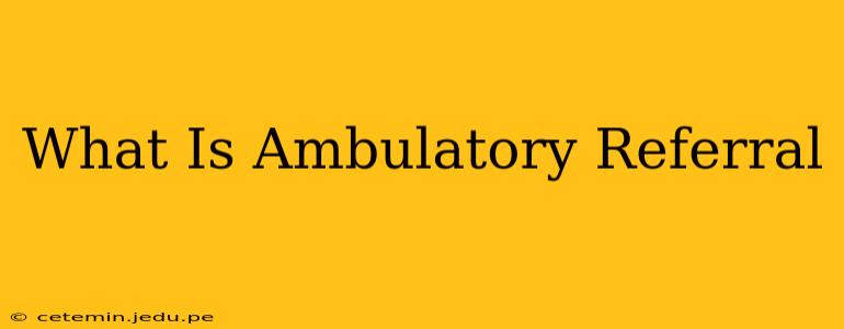 What Is Ambulatory Referral