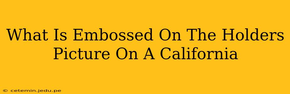 What Is Embossed On The Holders Picture On A California