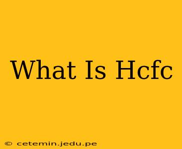 What Is Hcfc