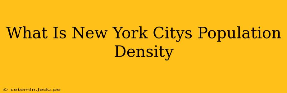 What Is New York Citys Population Density
