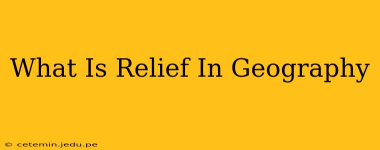 What Is Relief In Geography