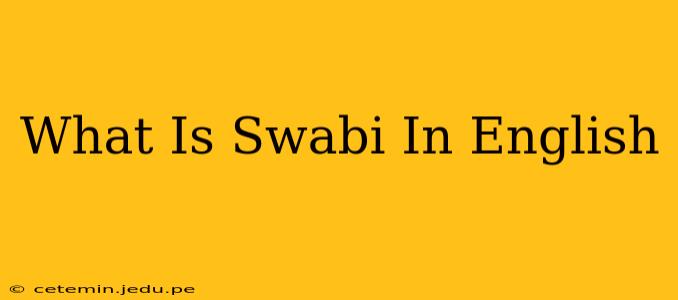 What Is Swabi In English