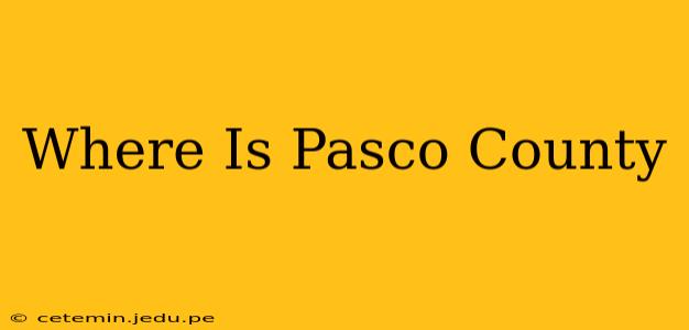 Where Is Pasco County