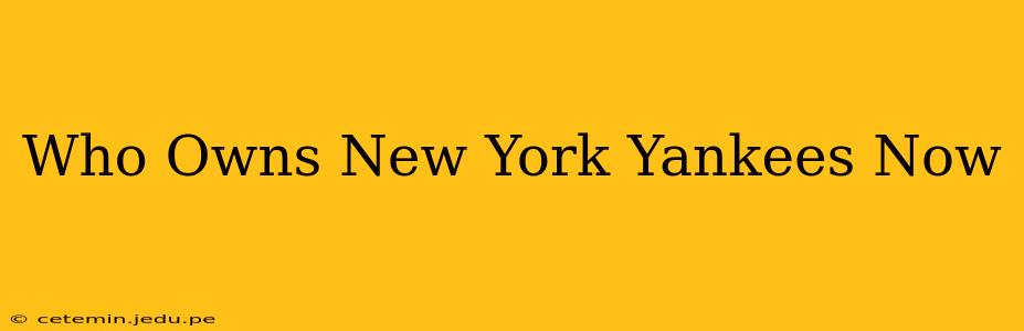Who Owns New York Yankees Now