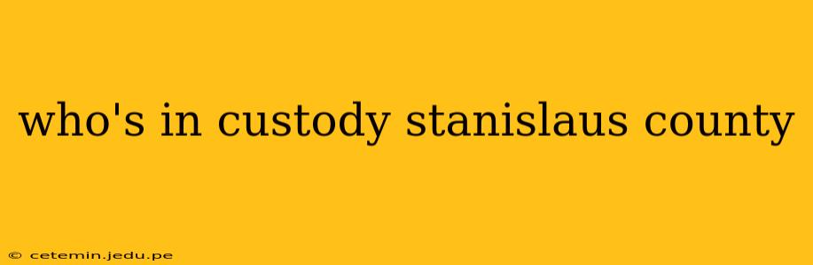 who's in custody stanislaus county